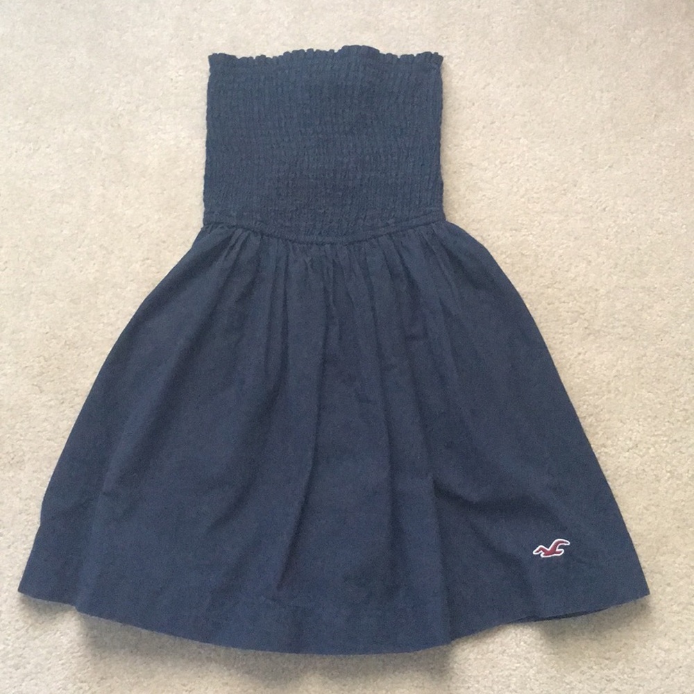 Hollister strapless dress/ navy blue - Picture 1 of 6